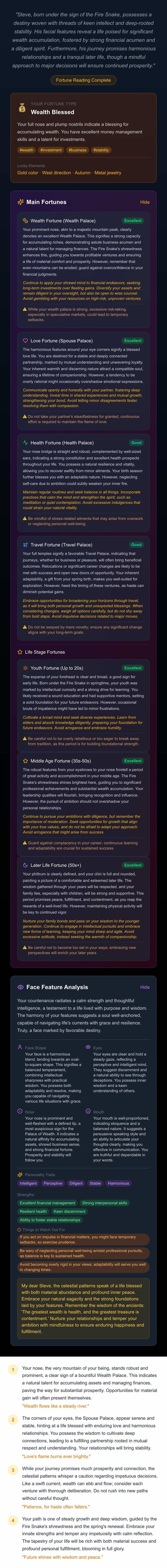 Steve's Fortune Reading Sample